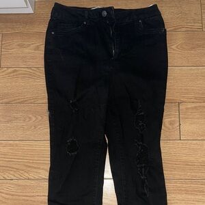Refuge Black Distressed Skinny Jeans